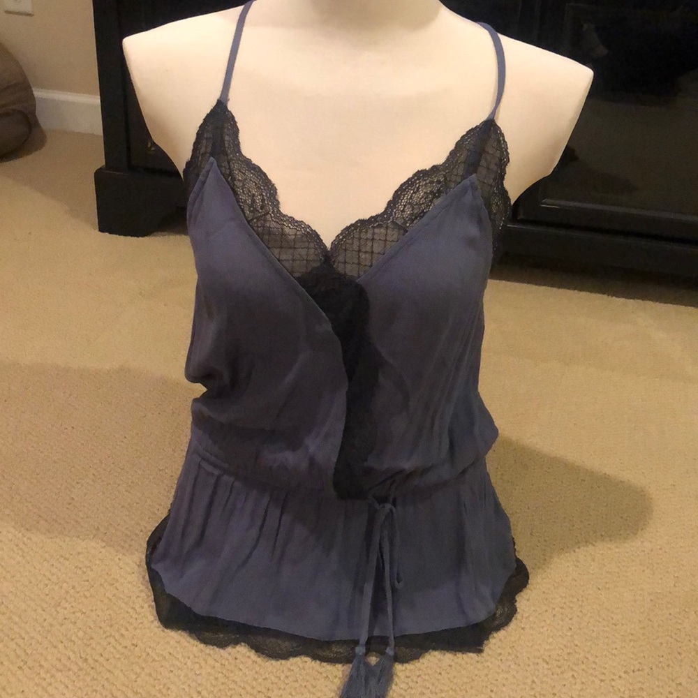Navy Tank Top with Lace